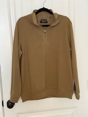 Kenneth Cole Men's Zip-Neck Sweater in Camel- Brand NWT
